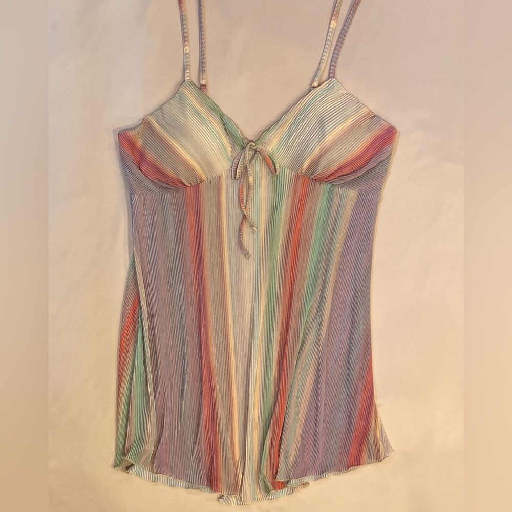 Pleated Tie-Front Mini Dress With Built-In Bra Coastal Y2K XL 16-18 - Picture 2 of 6